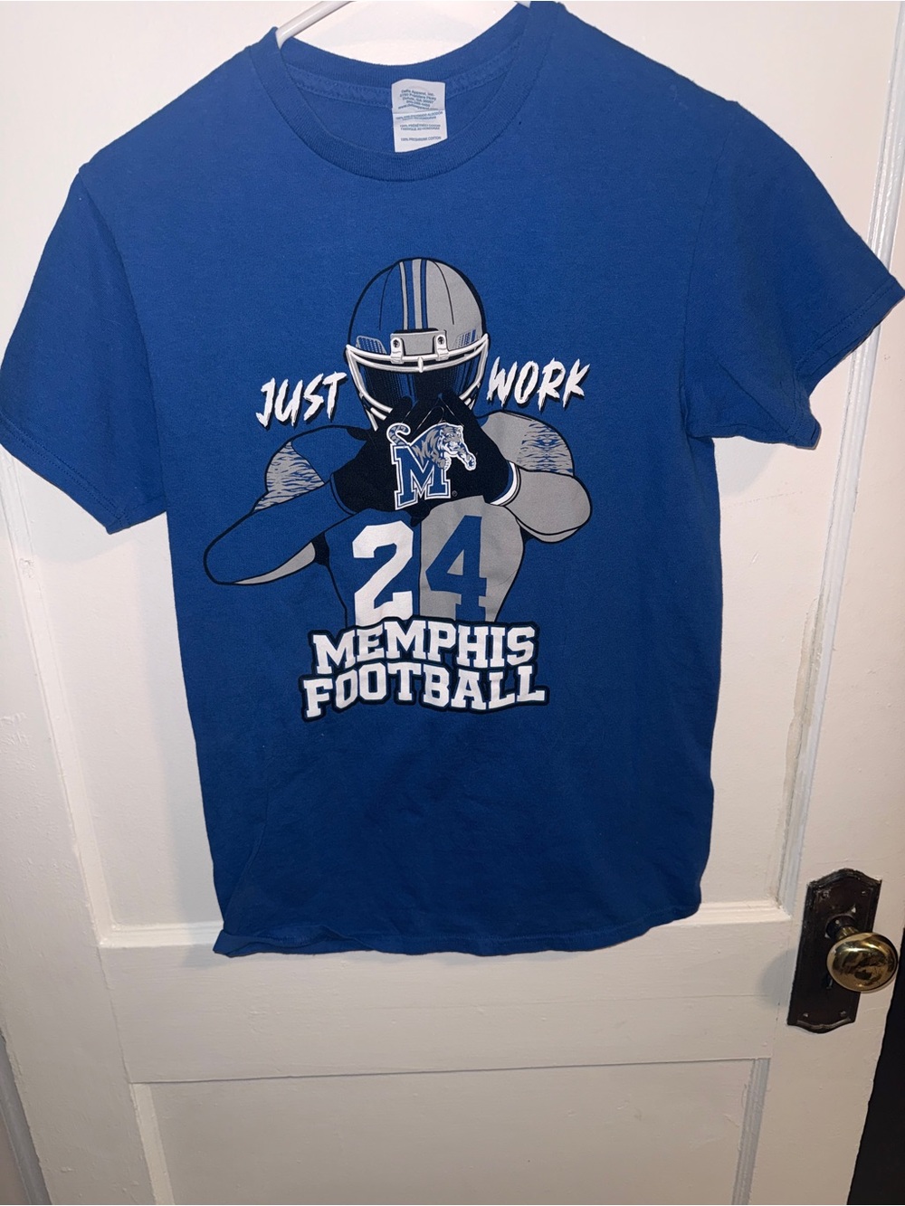 Delta Memphis Football 'Just Work' Graphic Tee - Royal Blue